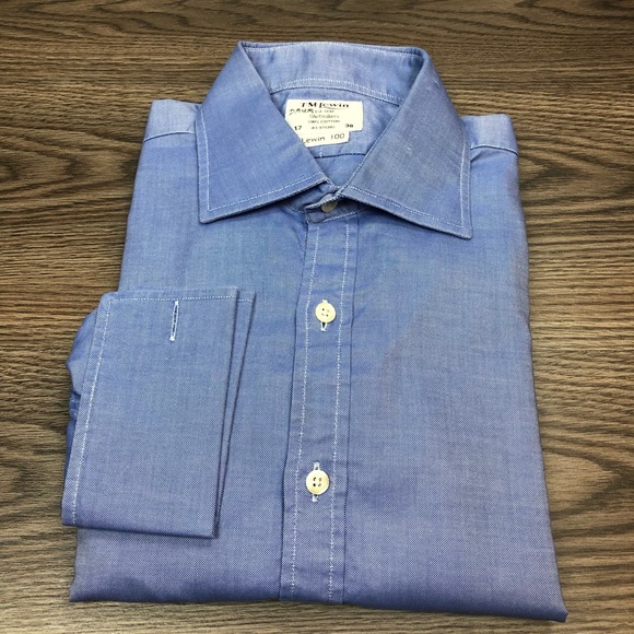 T.M.Lewin Shirts Tm Lewin Blue French Cuff Dress Shirt 738 Poshmark